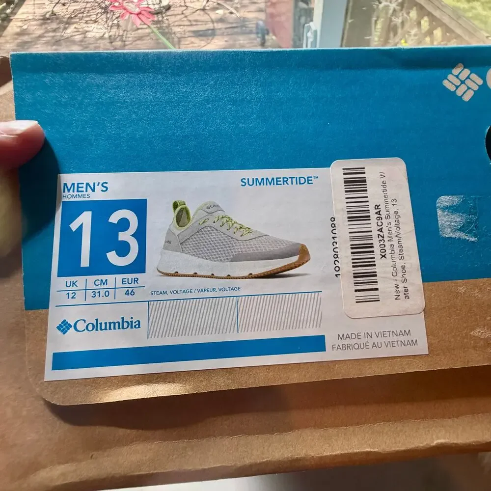 Columbia Summertide Water Shoes – Men's Size 13 – Steam/Voltage – New in Box
